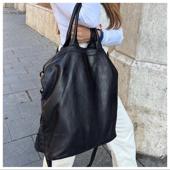 European Soft Braided Leather Most Fabulous Tote Bag Cross Body From Budapest - Picture 4 of 12